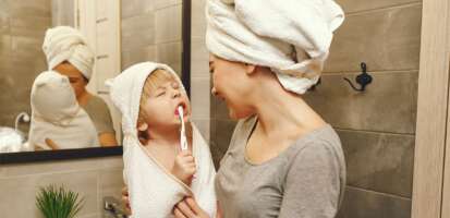 Cepillado de dientes en niños